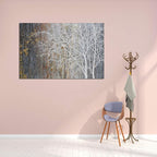 Yihui Arts Canvas Wall Art Hand Painted White Tree Pictures Brown Forest - Image 4
