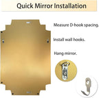 HQiJun 30x20 Inch Gold Bathroom Mirror, Wooden Frame - Image 6