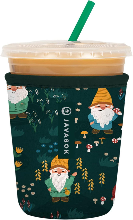 Sok It JavaSok Iced Coffee & Cold Soda Insulated Neoprene Cup Sleeve (Rollin' with my Gnomies, Small: 16-20oz)