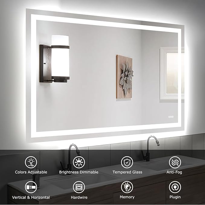 Hivone 60X40 LED Bathroom Mirror - Image 3