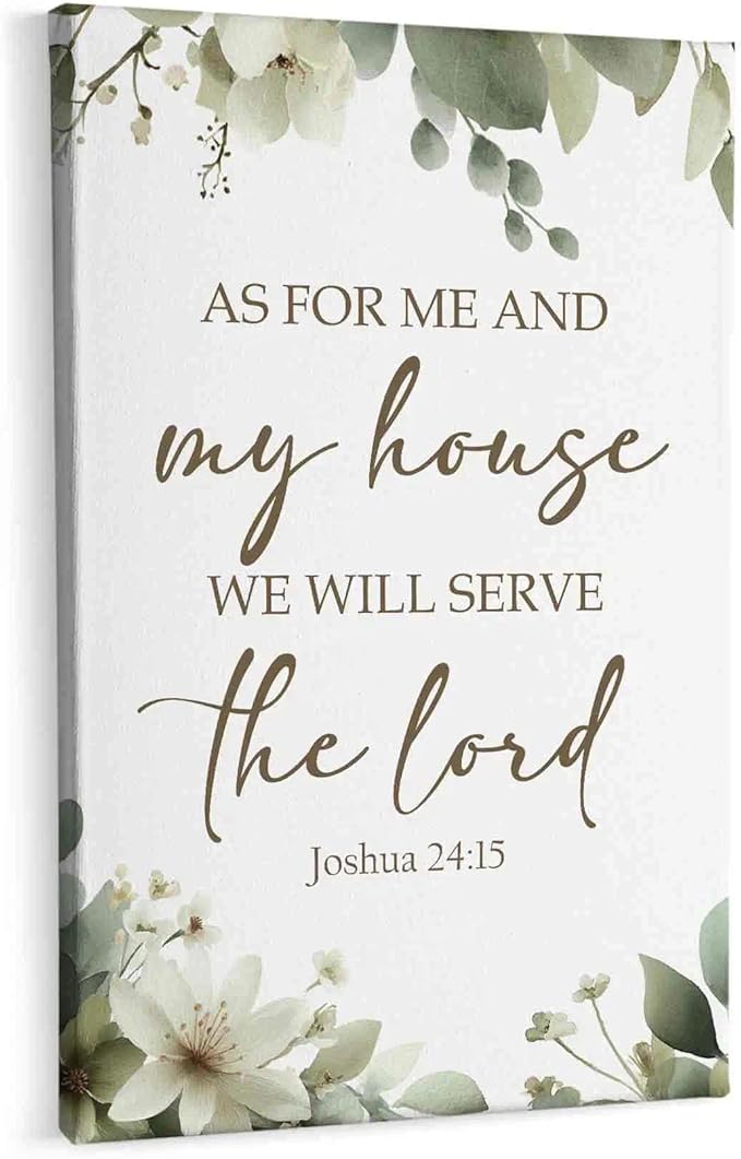 HIWX Christian Wall Decor, as for Me and My House Bible Verses Sage Green by HIWX