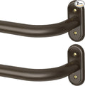 2 Pack Curtain Rods 32-46 Inch, Bronze Wrap Around Blackout Curtain Rods by Wolistsa