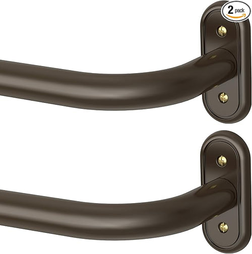 2 Pack Curtain Rods 32-46 Inch, Bronze Wrap Around Blackout Curtain Rods by Wolistsa