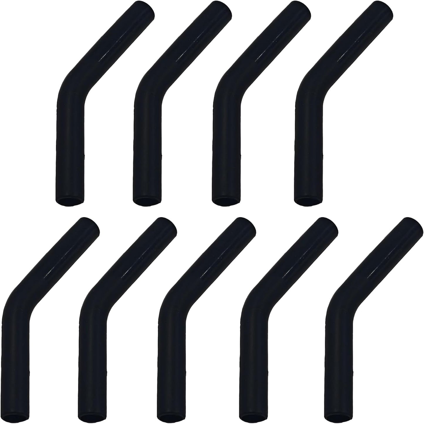 pson 9Pcs Silicone Straw Tips, Food Grade Reusable Flexible Elbow Tips Fit for 8mm Stainless Steel Metal Straws(Black)