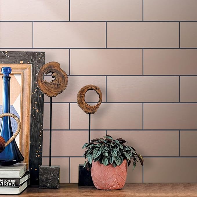 AULIGET 20-Piece Copper Peel and Stick Backsplash Metal Tile, Laundry Room - Image 5