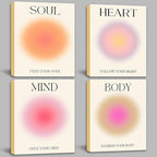 Framed Art Angel Halo Aesthetics Poster Set of 4 Pieces Colorful Aura Gradient by NCYEL