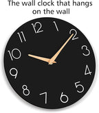 cicininc Wall Clock, 12 Inch Wooden Silent Non-Ticking, Decorative Battery - Image 6
