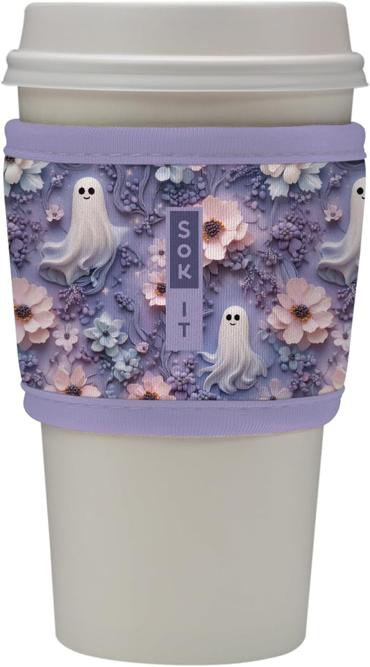 Sok It HotSok Coffee & Tea Reusable Insulated Neoprene Cup Sleeve (Ghostly Garden)