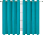 LEMOMO Blackout Curtains 66 x 54 Inch Long Teal Curtains Set of 2 Panels Room - Image 2