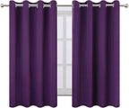 LEMOMO Blackout Curtains 66 x 54 Inch Long Purple Curtains Set of 2 Panels Room - Image 2