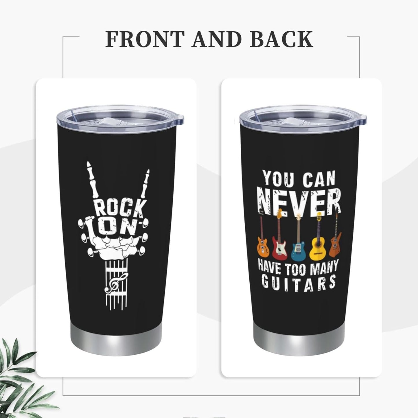 Guitar Gifts for Men Travel Coffee Mug Cups, Gift for Musicians, Gifts for Guitar Players Lovers, Guitarists 20 Oz Stainless Steel Tumbler