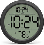 Digital Wall Clock with Date, Indoor Temperature, Battery-Operated Digital Clock by DigitalClocks