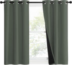 NICETOWN 100% Blackout Curtains 50" Long, Pair of Energy Smart & Noise Blocking - Image 2