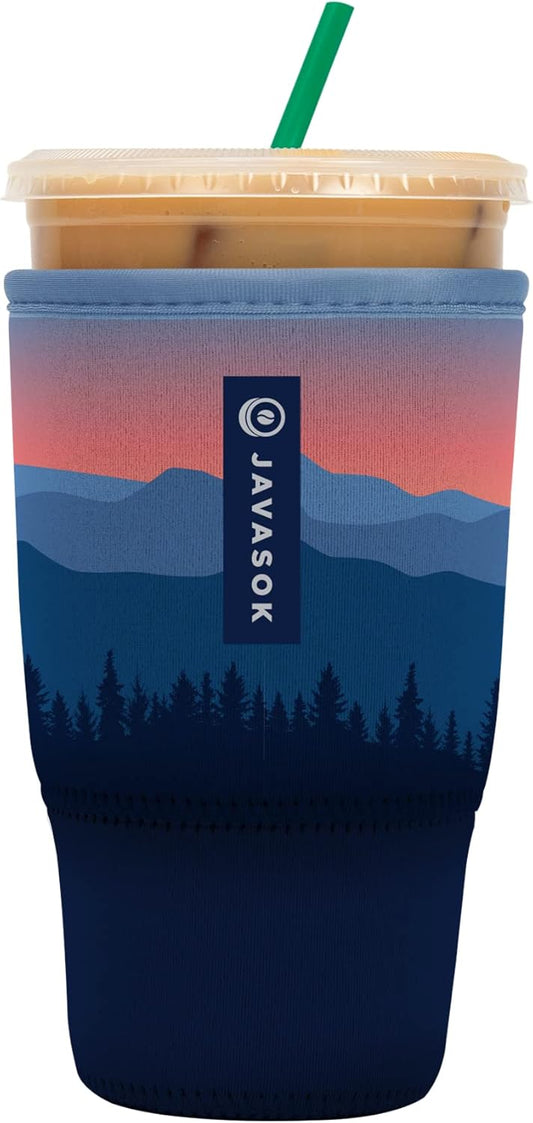 Sok It JavaSok Iced Coffee & Cold Soda Insulated Neoprene Cup Sleeve (Blue Ridge, Large: 30-32oz)