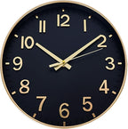 HZDHCLH Wall Clocks Battery Operated, Wall Clock Black Gold, 8 inch Wall Clock by HZDHCLH