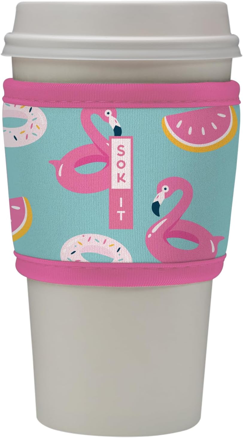Sok It HotSok Coffee & Tea Reusable Insulated Neoprene Cup Sleeve (Poolside Perfection)