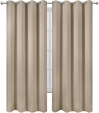 LEMOMO Blackout Curtains 52 x 90 inches Long Khaki Curtains Set of 2 Panels - Image 2
