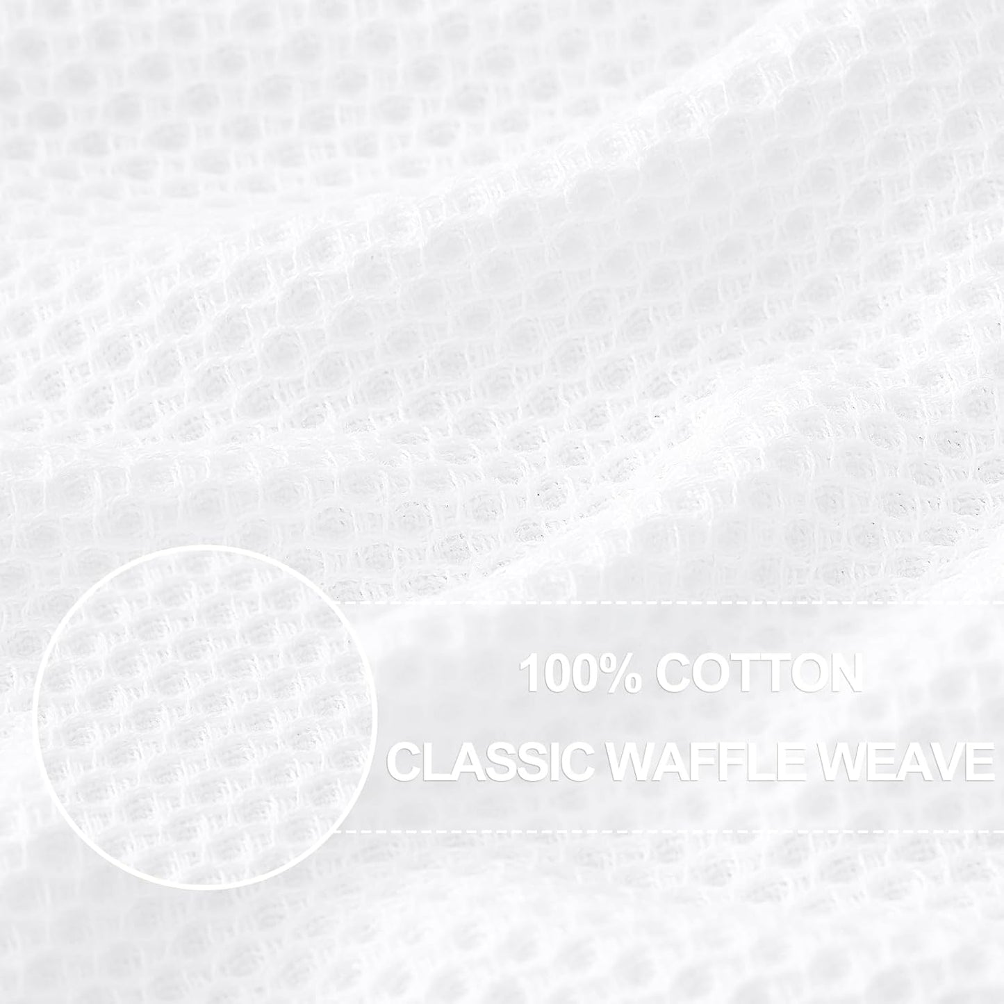 Homaxy 100% Cotton Waffle Weave Kitchen Dish Cloths, Ultra Soft Absorbent Quick Drying Dish Towels, 12 x 12 Inches, 6-Pack, White