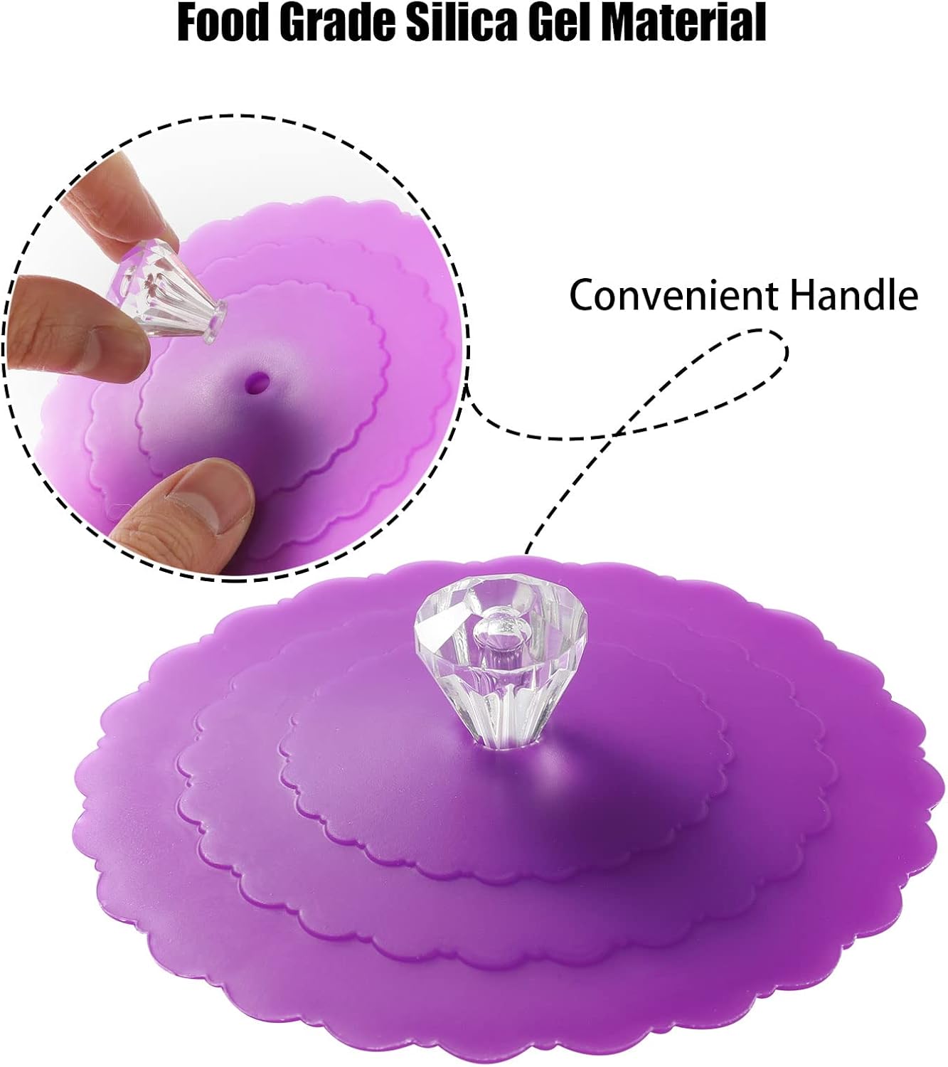 Silicone Cup Covers (Set of 4) ， Multicolored Silicone Lids for Mugs, Cups, Tea Pots,Flexible Mug Covers，Hot Cup Lids for Coffee & Tea