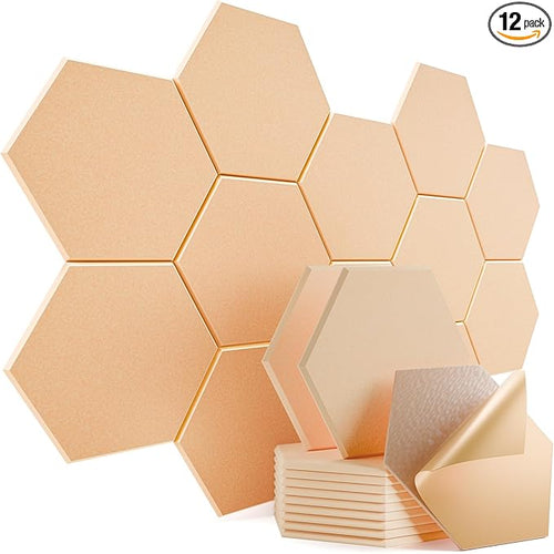 12 Pack Self-Adhesive Acoustic Panels 12" X 10" X 0.4" by Dailycooper