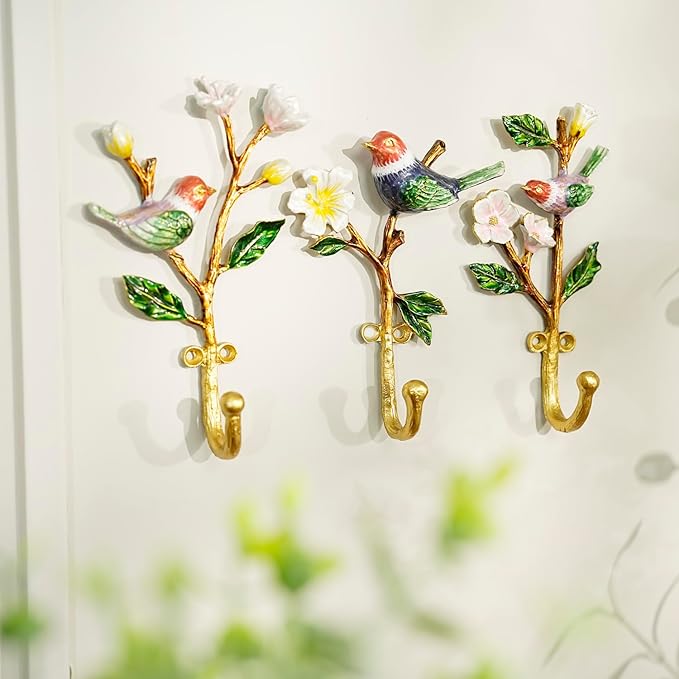 Vintage Wall Hooks Decorative Rack Hangers, 3 Pack Metal Wall Mounted Hook - Image 3