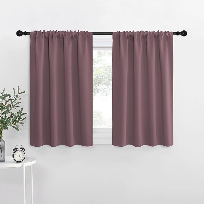 NICETOWN Kitchen Curtains, Dry Rose, Short Blackout Curtains & Drapes, Thermal by NICETOWN