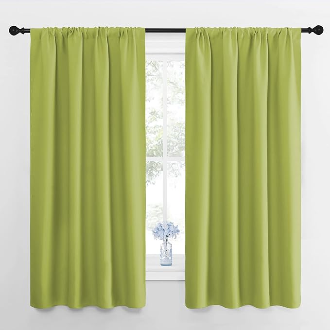 NICETOWN Kitchen Curtains, Short Blackout Curtains & Drapes, Fresh Green by NICETOWN