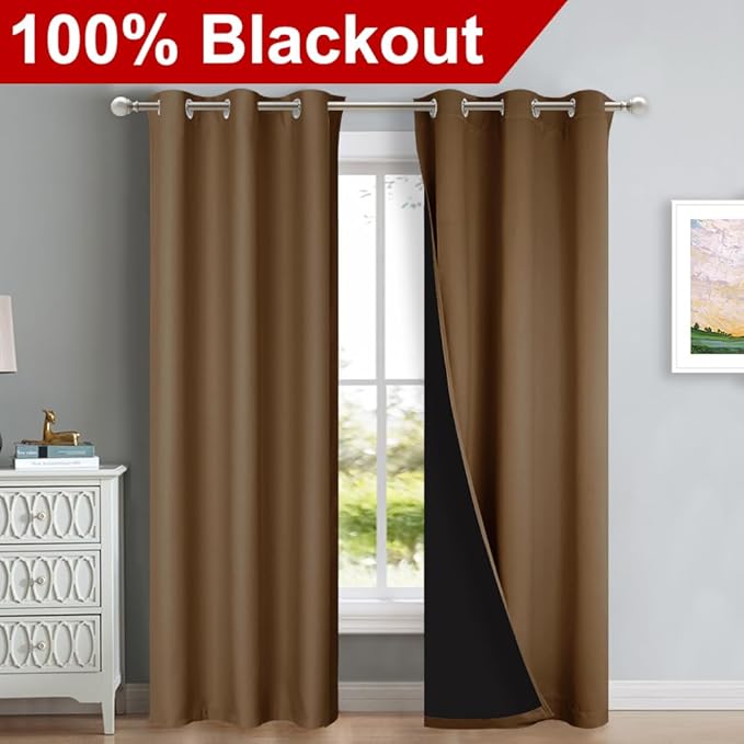 NICETOWN Full Shade Curtain Panels, Pair of Thermal Insulated & Energy - Image 2