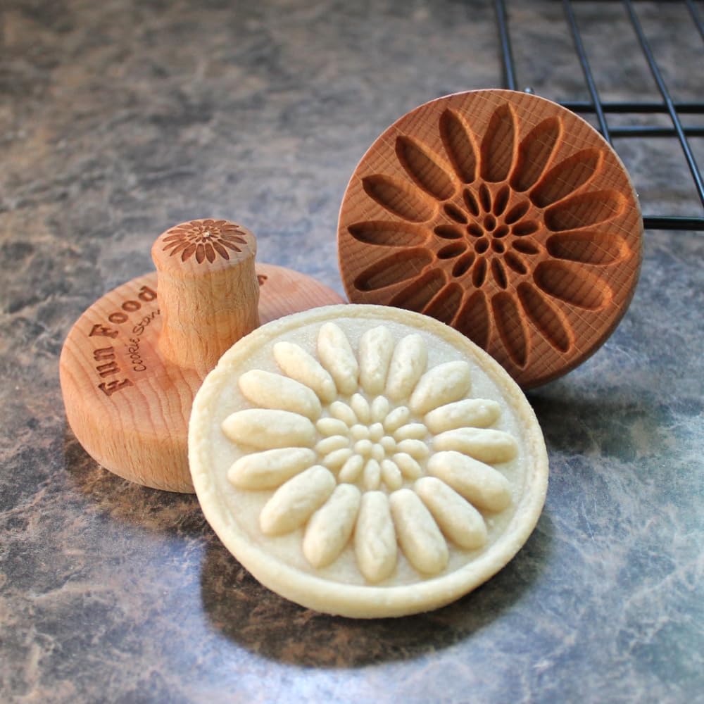 Wood Cookie Stamp, 2.5 Inch (Summer Flower CS-074)