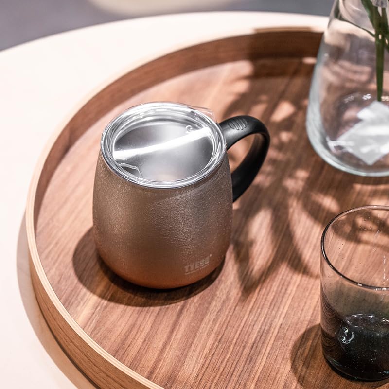 TYESO Office Coffee Mug,Vacuum Insulated Mug Double Wall Stainless Steel Cup (Rose Gold, 12 oz)