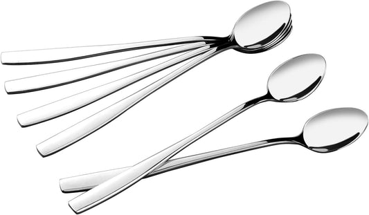 Stainless Steel Long Handle Iced Cream Tea Spoon, Set of 12