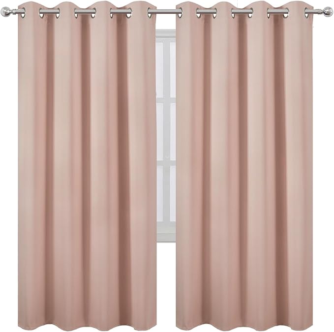 LEMOMO Blush Thermal Blackout Curtains/52 x 72 Inch/Set of 2 Panels Room - Image 2