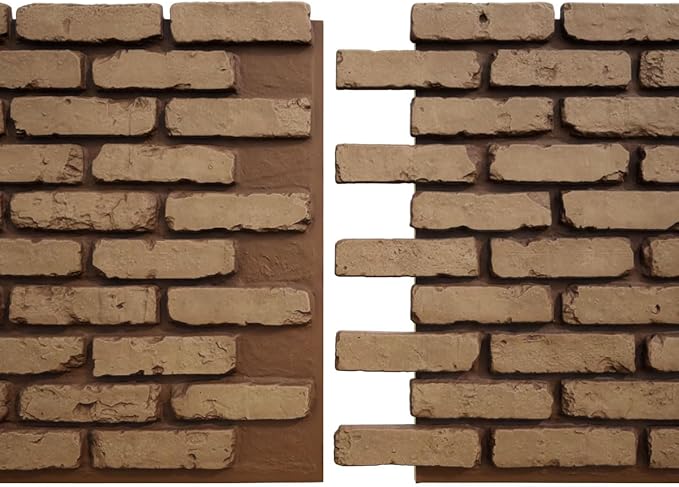 EverStone Aged Brick Faux Brick Panel, 46 7/8"W x 27"H x 1 1/4"D, Terracotta - Image 8