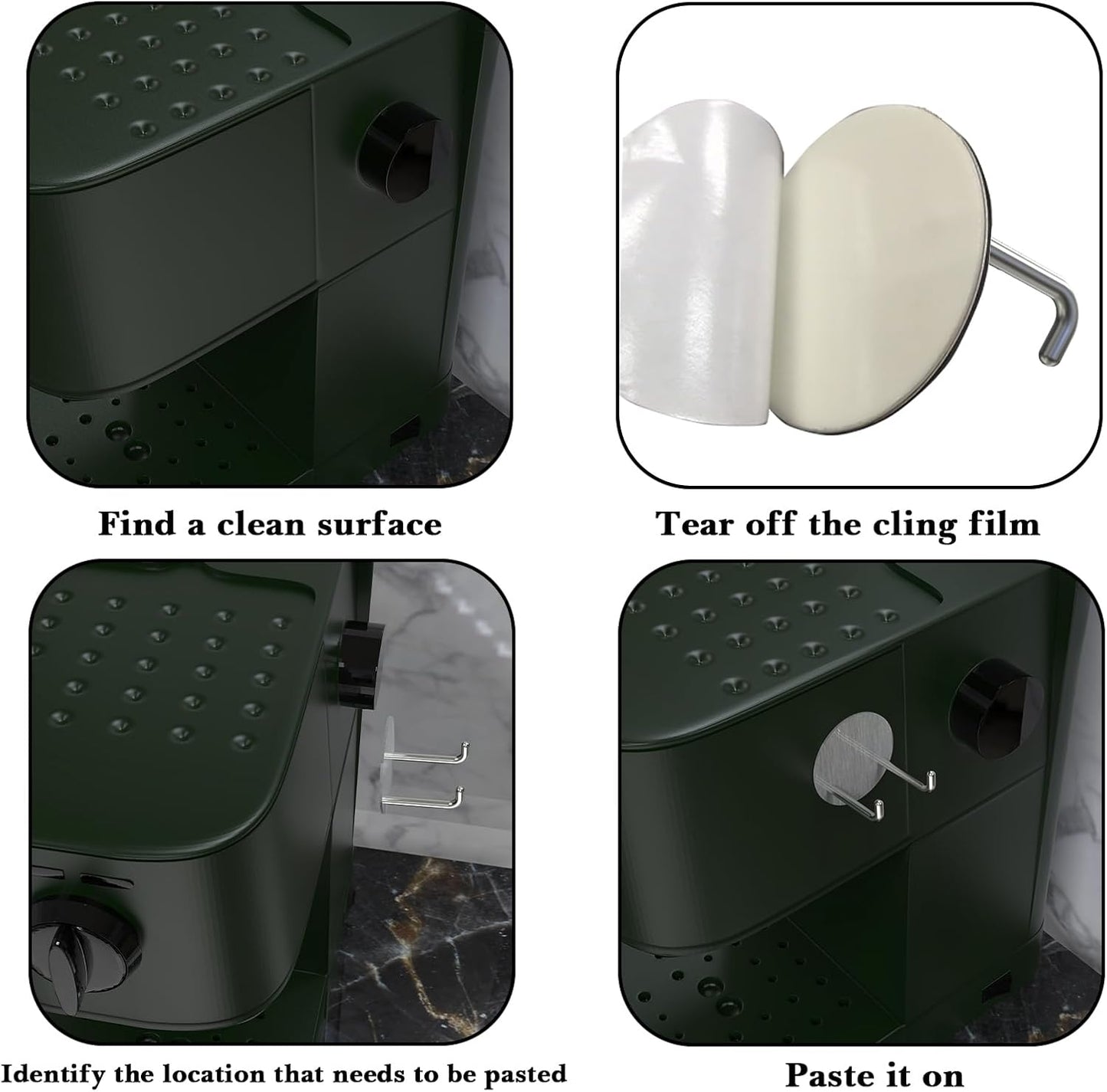 2 Pack Stainless Steel Espresso Portafilter Rack, Wall Mount Coffee Portafilter Holder for 51mm 53mm 58mm Portafilters (Silver)