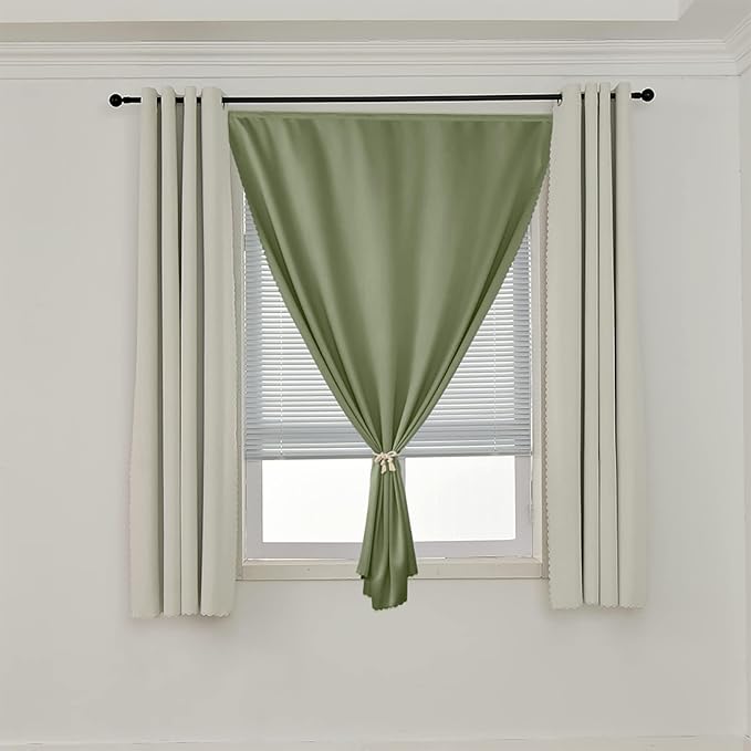 AJAZZ 100% Blackout Self Adhesive Curtains Small Window Short Temporary - Image 7