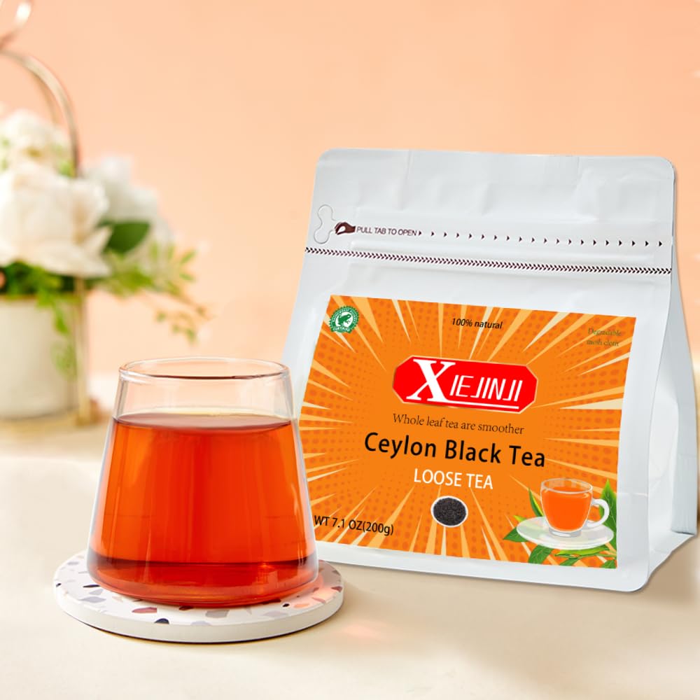 Black Tea Loose Leaf - Ceylon Tea - 7.1oz/200g - Rainforest Alliance Certified - From Sri Lanka - Gift 20 Eco-Conscious Tea Bags