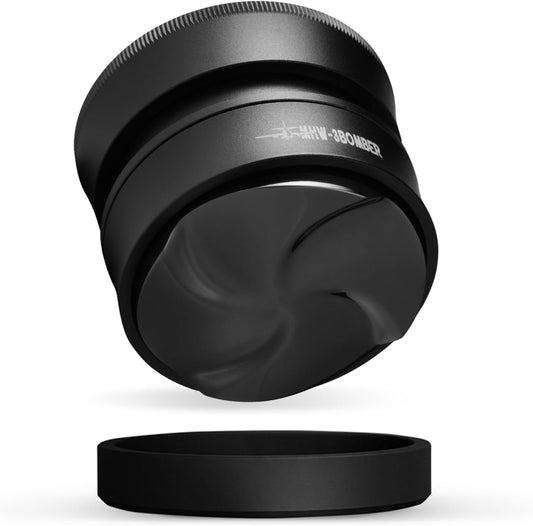 MHW-3BOMBER 51mm Coffee Distributor, Gravity Espresso Distribution Tool with Adaptive Height for Barista, Coffee Leveler for 51mm Portafilter, Black, Astra Distributor, T7019-OS