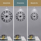 Large Modern Metal Wall Clocks Rustic Round Nearly Silent Little Ticking - Image 8