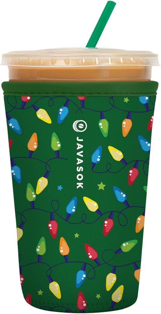 Sok It JavaSok Iced Coffee & Cold Soda Insulated Neoprene Cup Sleeve (Get Lit, Medium: 22-28oz)