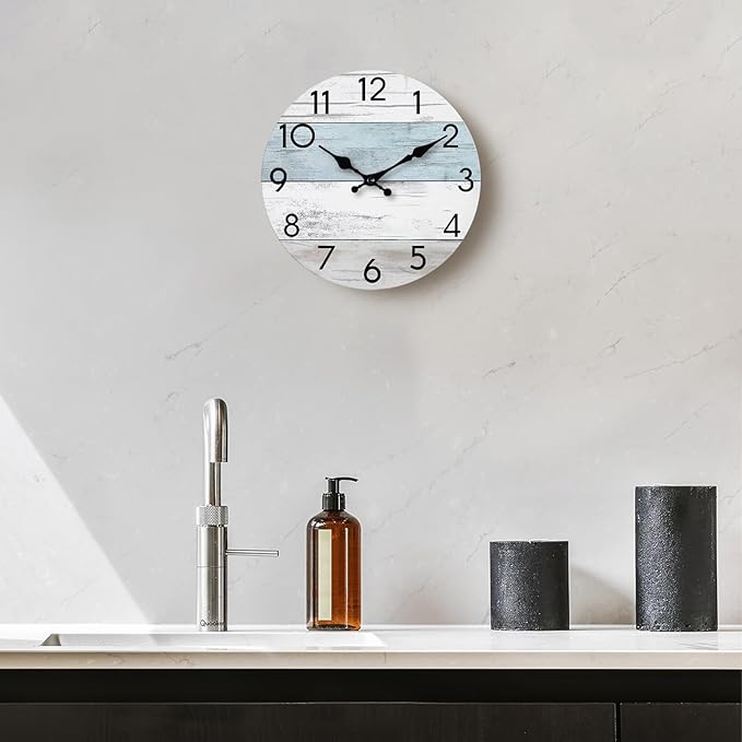 KECYET Wall Clock Silent Non-Ticking Wooden Clocks Battery Operated 18 Inch - Image 6