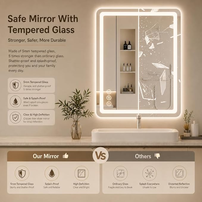30" x 36" Led Bathroom Mirror - Image 7
