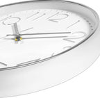 Foxtop Silver Wall Clock Silent Non-Ticking Battery Operated Round Modern Wall - Image 7