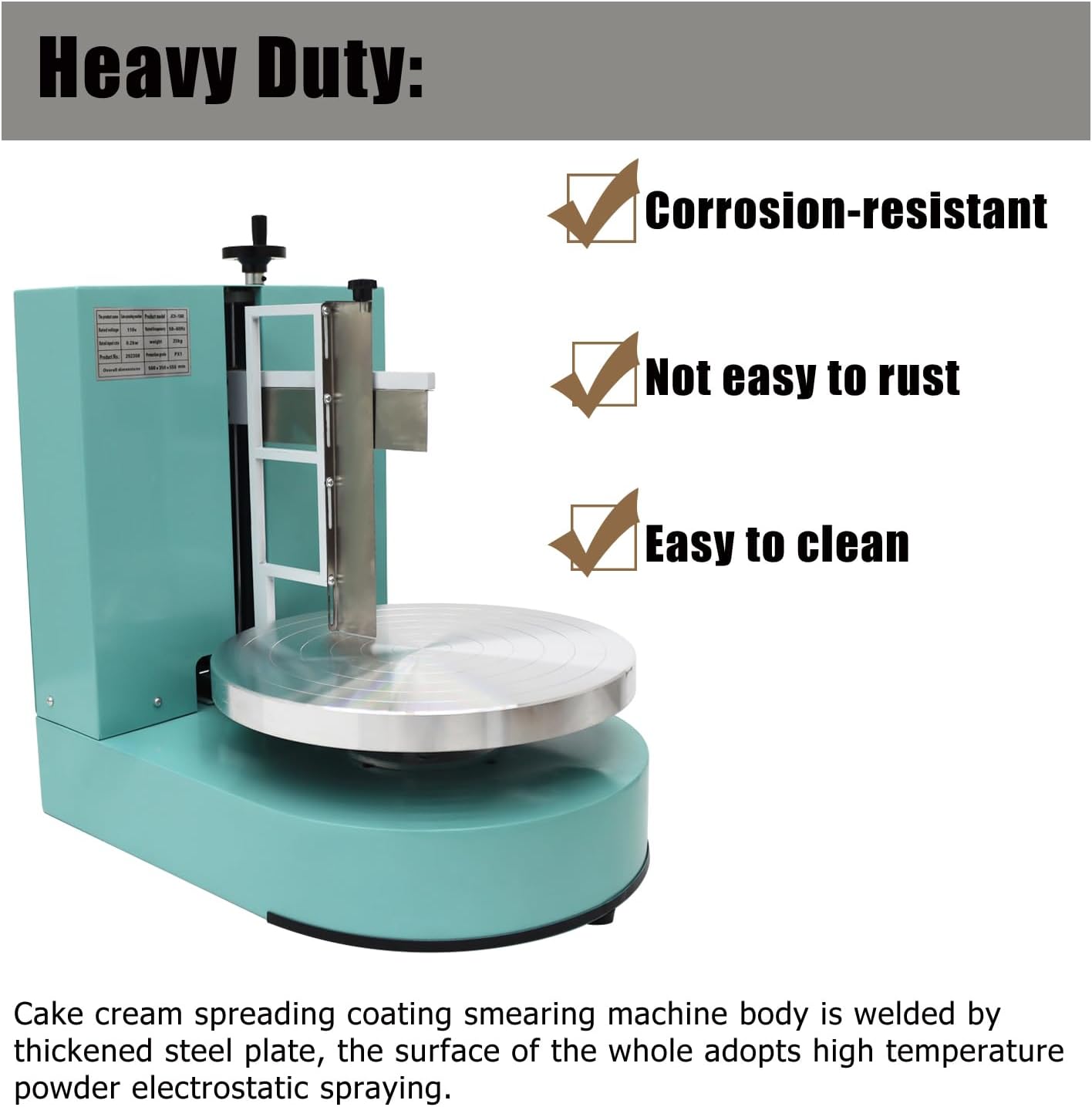 Cake Cream Spreading Coating Smearing Machine Cake Decorating Coating Machine Cake Cream Smoother Adjustable Cake Scraper for 4-12inch Cake 304 Stainless Steel Green