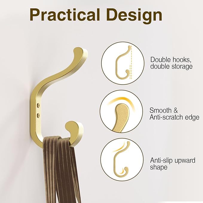 bussdis Large Wall Hooks for Hanging Coats: Heavy Duty Wall-Mount Hanger - Image 5