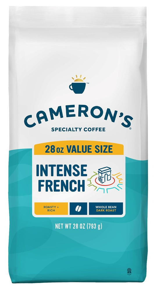 Cameron's Coffee Roasted Whole Bean Coffee, Intense French, 28 Ounce