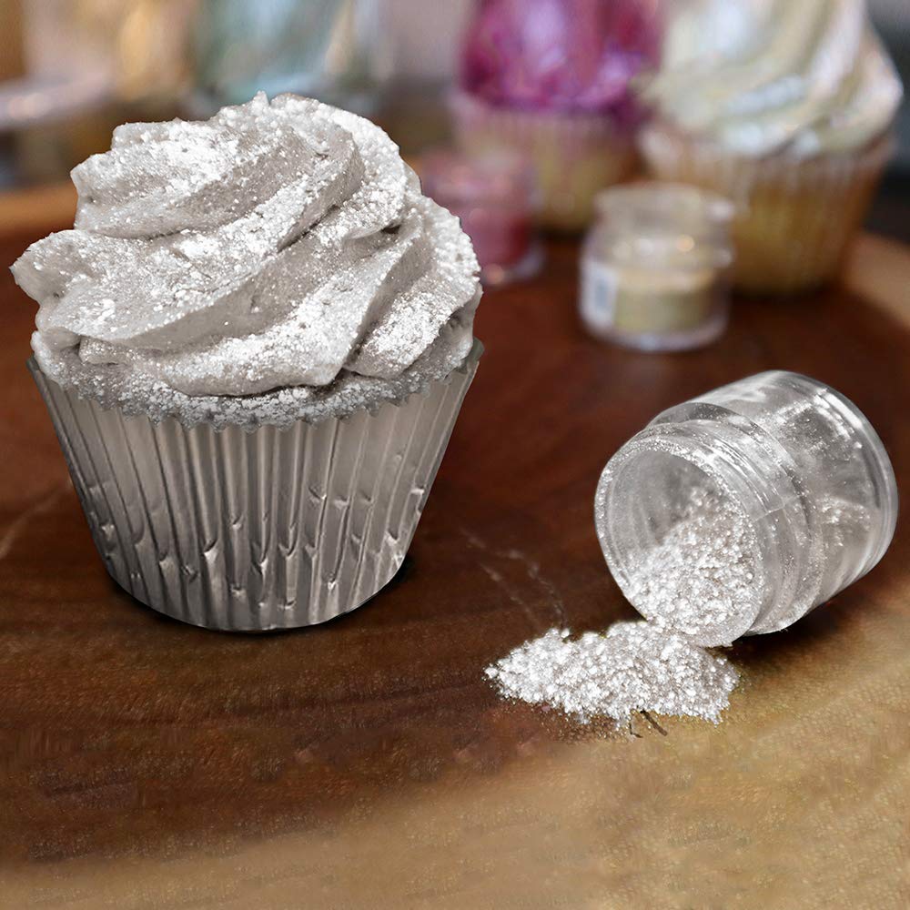 BAKELL Ivory Edible Glitter, 45 Grams | TINKER DUST Edible Glitter | KOSHER Certified | 100% Edible Glitter | Cakes, Cupcakes, Cake Pops, Drinks, Dessert Vegan Glitter & Dusts (45g Shaker, Ivory)
