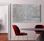 Yihui Arts Tree Of Life Canvas Wall Art Hand Painted Grey White Beige Paintings - Image 6