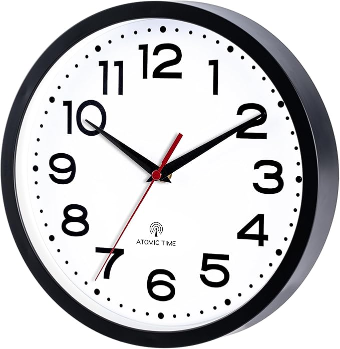 Roymnie Atomic Wall Clock 12 Inch, Modern Clock Battery Operated Classic Analog - Image 4