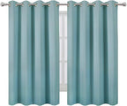 LEMOMO Blackout Curtains 66 x 54 Inch Long Stone Blue Curtains Set of 2 Panels - Image 2