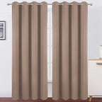 LEMOMO Blackout Curtains 52 x 90 Inch Long Cappuccino Curtains Set of 2 Panels by Lemomo